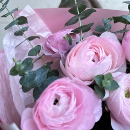 Ranunculus Roz si Eucalipt alt vedere product 3