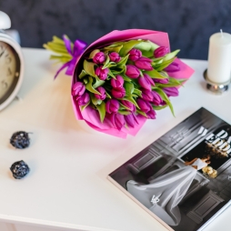 Buchet special Nr 6 din 25 lalele mov alt vedere product 5