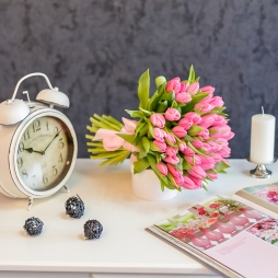 Buchet din 51 lalele roz photo